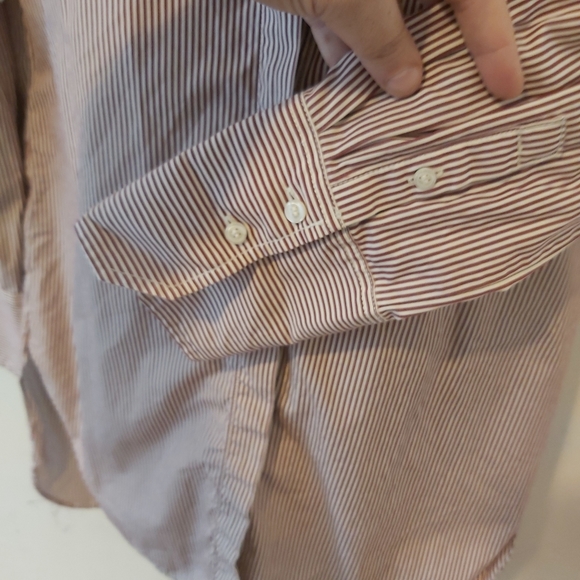 J. CREW | Men's Button Down Striped Shirt Red White Size Small - Picture 5 of 9